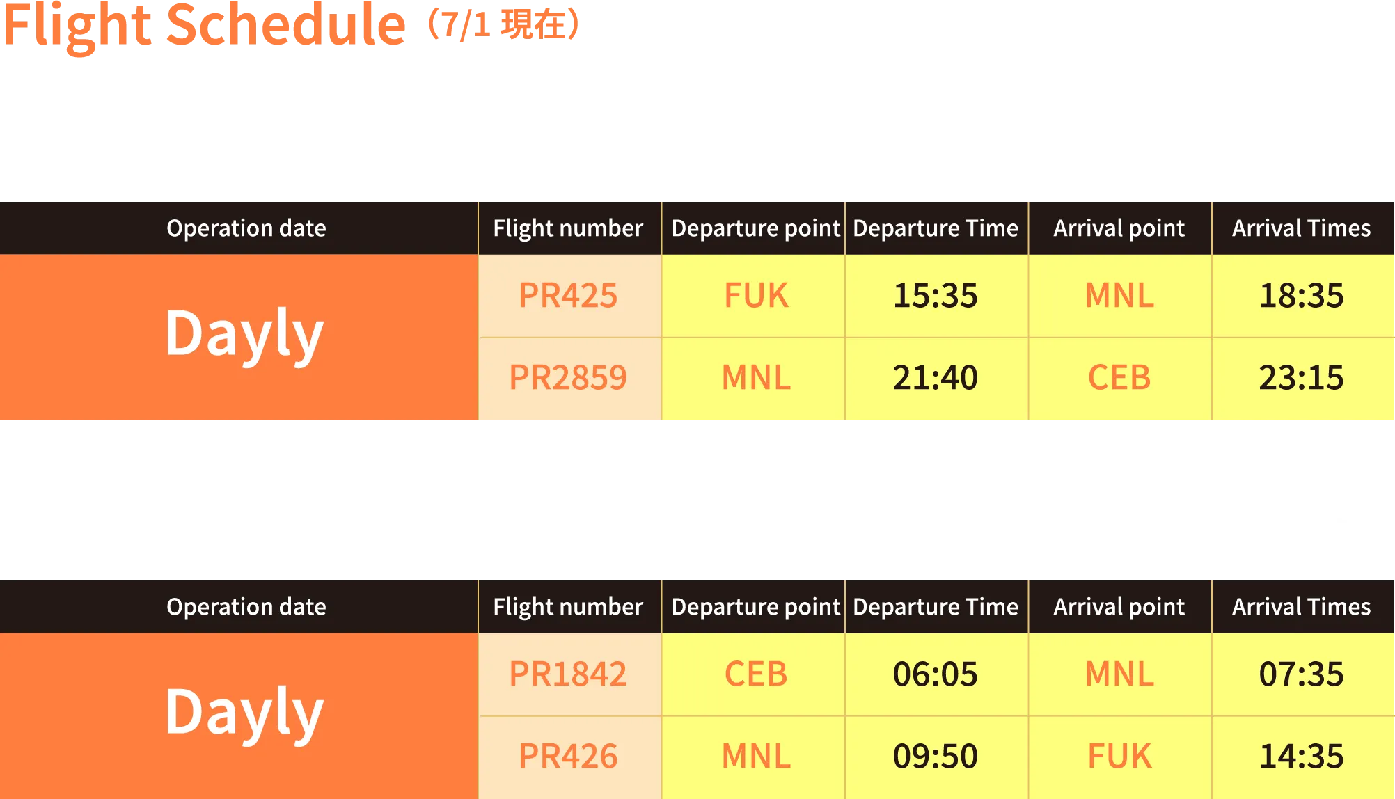 Flight Schedule